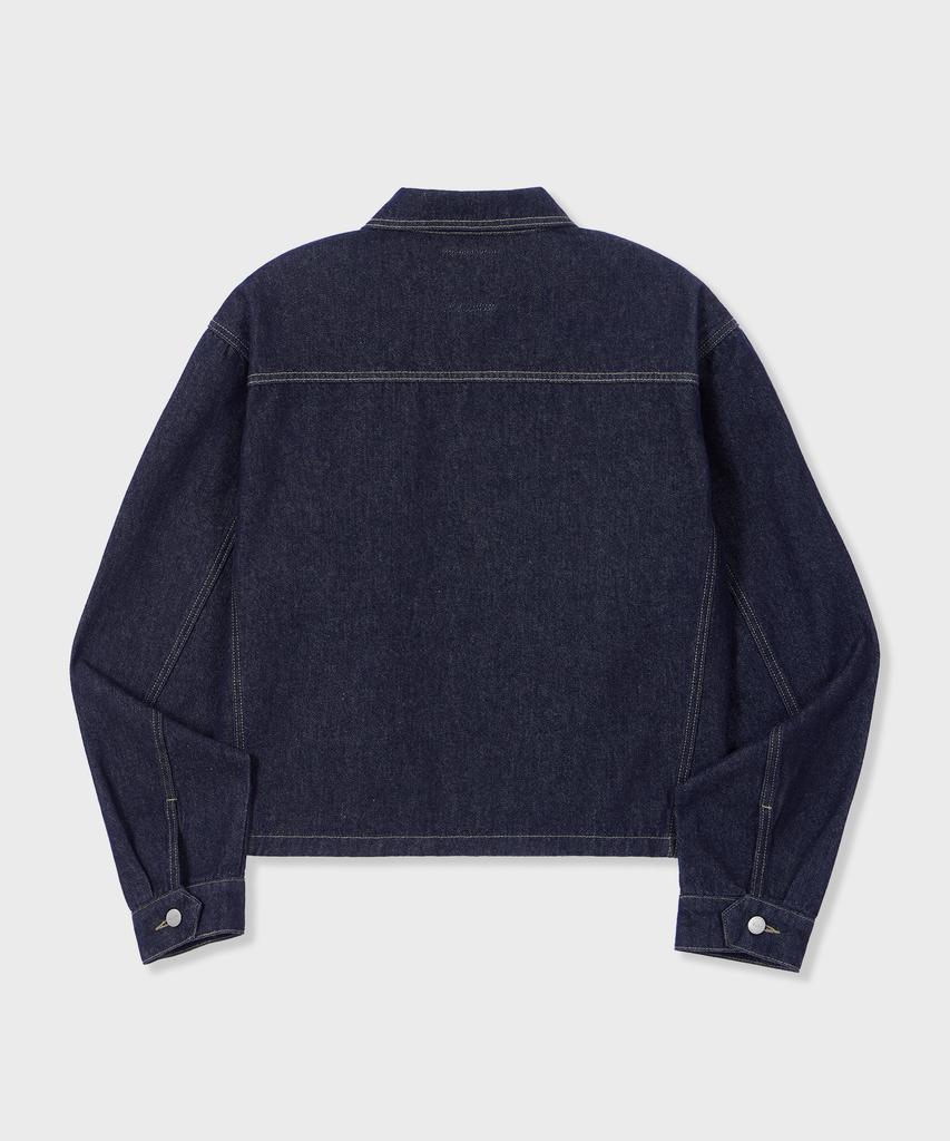 Glw Non-Faded Crop Denim Jacket Indigo Blue