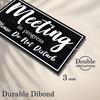 Meeting in Progress Door Sign, 10x5 Dibond Do Not Disturb, Hanging Welcome Please Knock Sign for Door