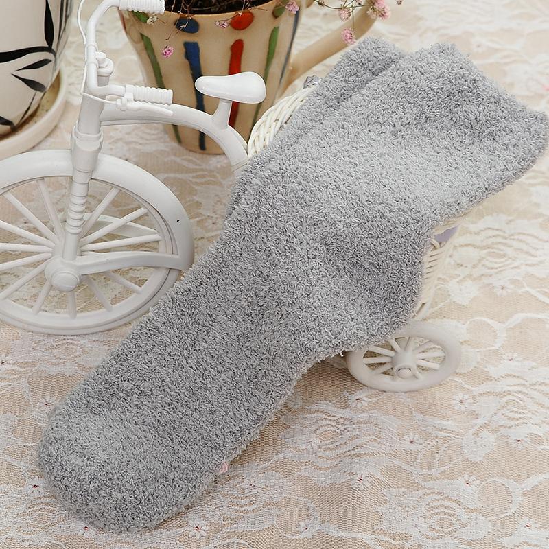 18 Styles Candy Color Thermal Warm Plush Socks Women Coral Fleece Floor Sox for Female Girls Colorful Wife‘s Gifts Dropshipping