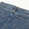Rap Washed Front Slit Long Denim Skirt Aq3Ds864