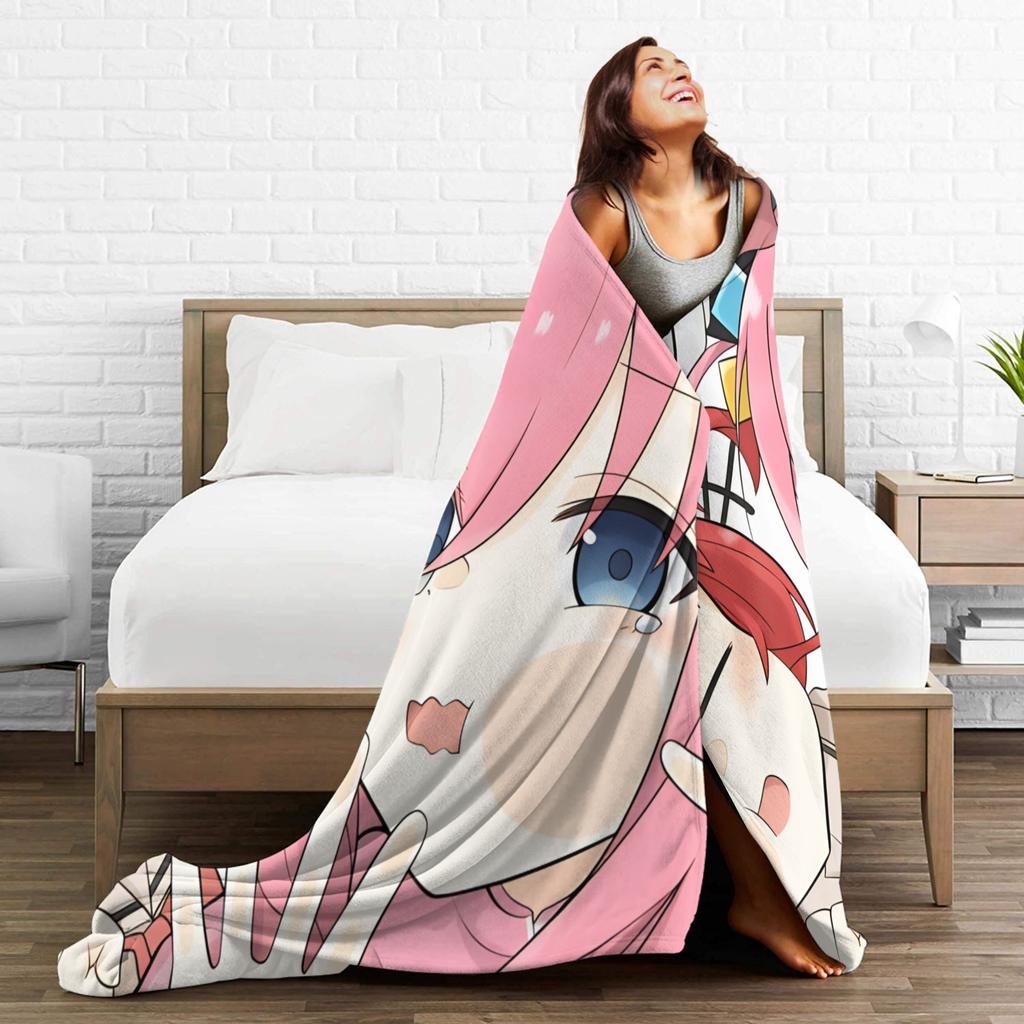 Bocchi the Rock Flanelldecke Winter Super Warme Kuscheldecke für Jungen Mädchen Schlafzimmer Bequeme Tagesdecke Sofabettbezug