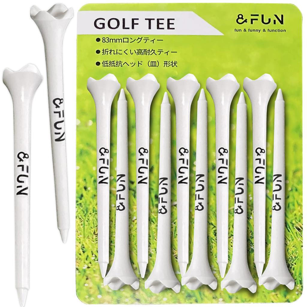 &FUN Golf Tee Low Resistance Head Long Tee 83mm 10