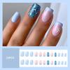 Snowflake Patterned Fake Nail SelfAdhesive Winter Black Manicure Set Press On Nail For Women And Special Event