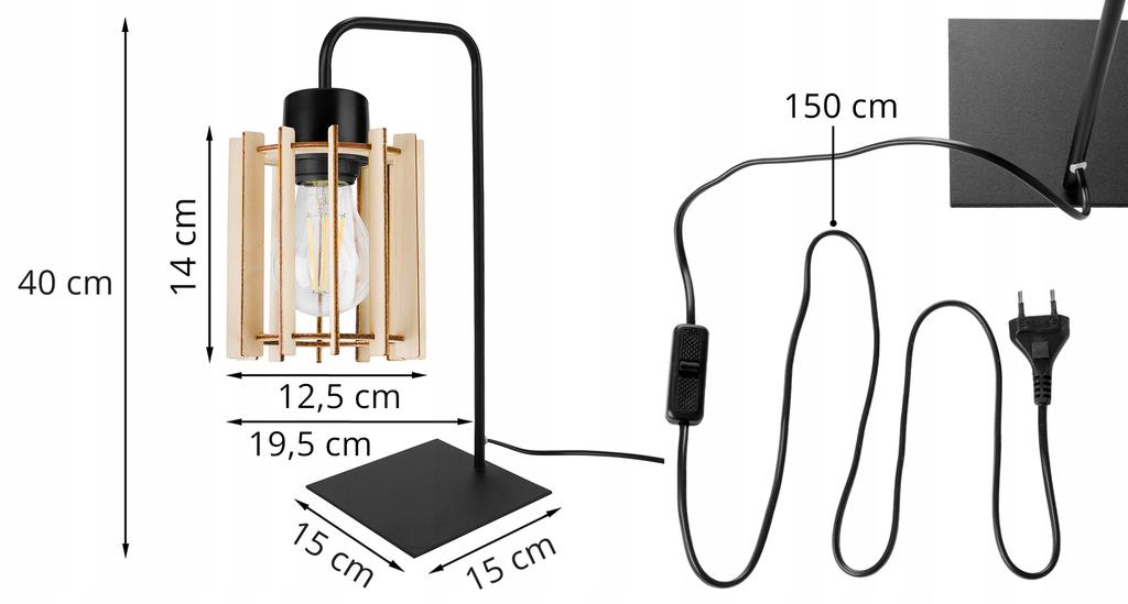 NIGHT TABLE LAMP, WOODEN LAMPSHADE, LED
