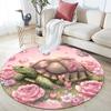 Tortoise and Flowers Pattern Round rug,Carpet Rug for Living Room Bedroom Sofa Playroom Decor,Non-slip Floor Mat,Holiday Gifts and Birthday Gifts