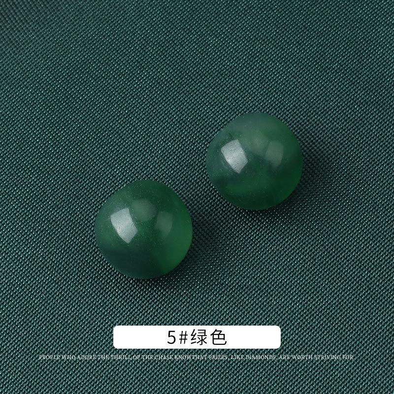 5pcs Round Resin Pearlescent Button Cheongsam Button Chinese Hanfu Tang Suit Shirt Button Chiffon Shirt Imitation Jade Decorative Button