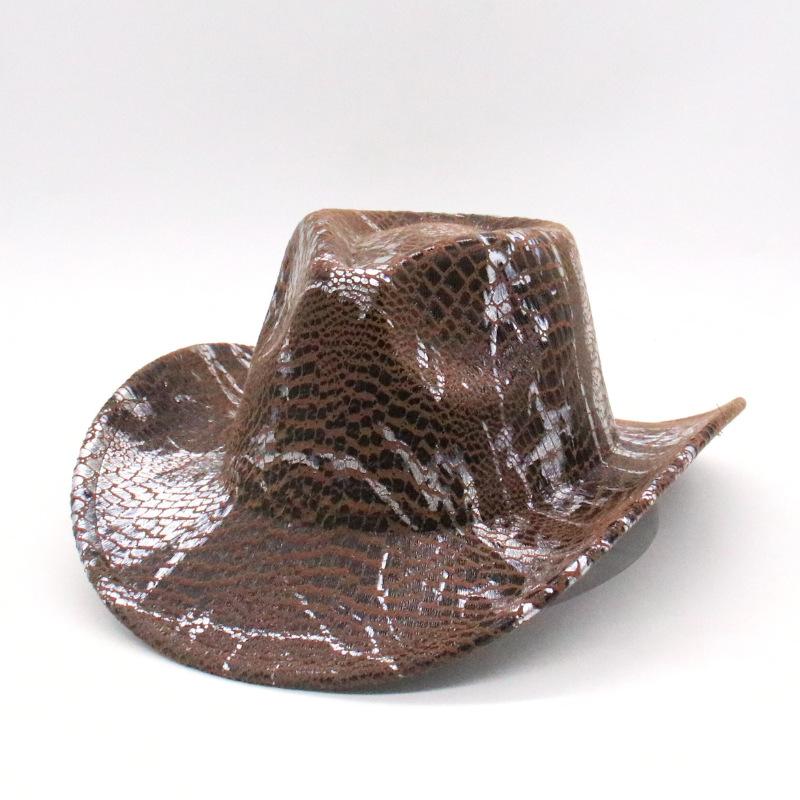 Party Prom Hat Halloween Party Snakeskin Symphony Cowboy Hat, Composite Pearlescent Cowboy Hat, Western Fantasy Bride Price