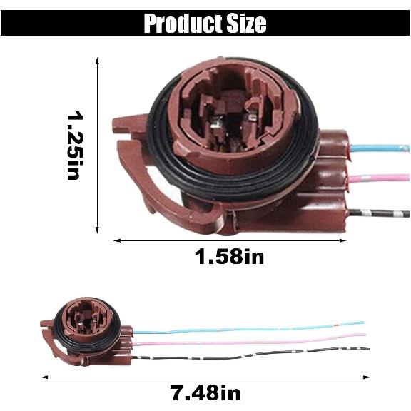 2PCS 3156 3157 Pre-Wired Harness Sockets, Car LED Bulbs Socket Adapters, Bulb Pigtail Socket Plug Connectors for Turn Signal Bulb Brake/Tail Light