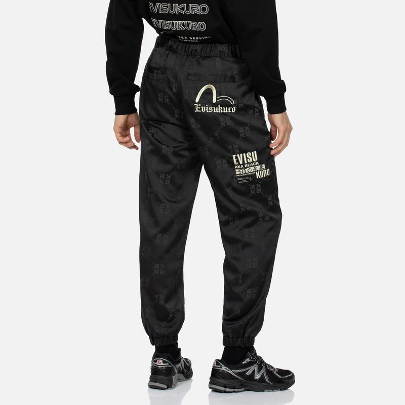 Evisu Seagull Foil Print Casual Tapered Knit Joggers Men bottoms 2EAGNM3PJ5132XXPL