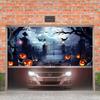 Preboun Halloween Garage Door Banner Large Hanging Backdrop Door Cover Hallo...