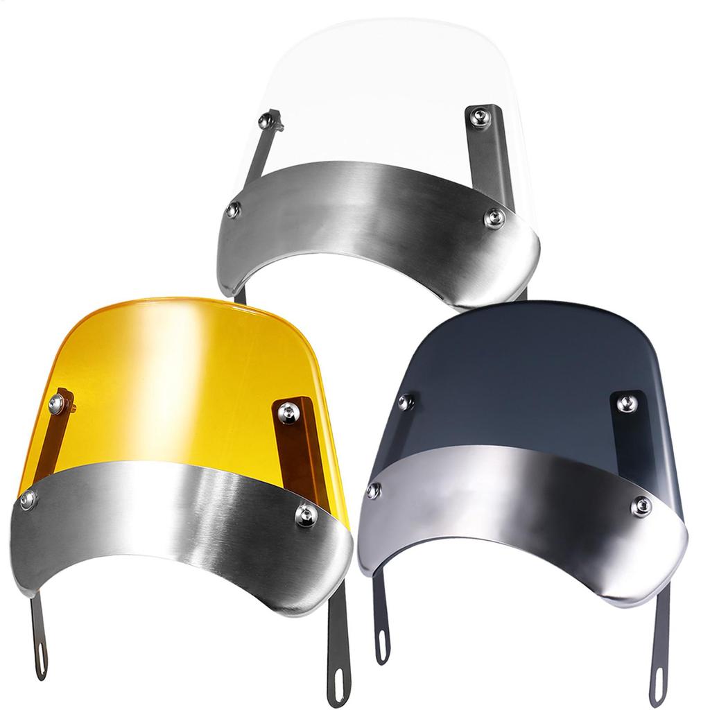 Motorcycle Windshield Extension Retro Motorcycle Handlebar Windshield Automotive Side Fairing for Scooter Sports Motorbike