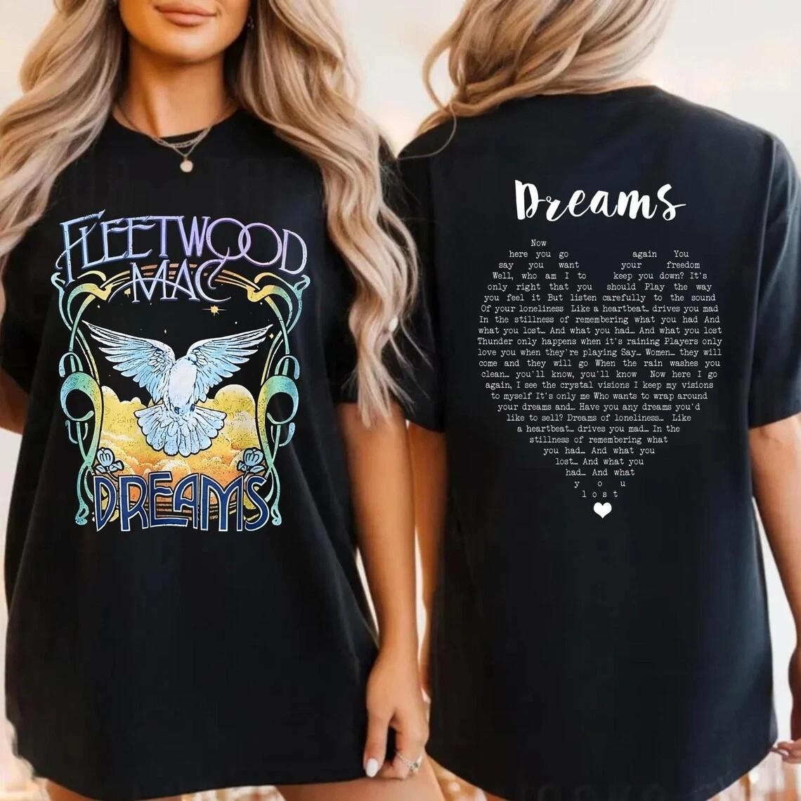 Fleetwood Mac  Dreams  Grafik Unisex T-Shirt S-5XL (doppelseitig) S brown