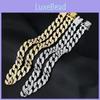 Stylish Hip Hop Cuban Link Necklace With Brilliant Diamonds For Unisex Fashion