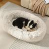 Round Plush Pet Bed for Dogs Cats Fluffy Warm Soft Circle Cushion Mat Detachable Washable Dog Sofa for Kennel Cozy Sleeping Mattress