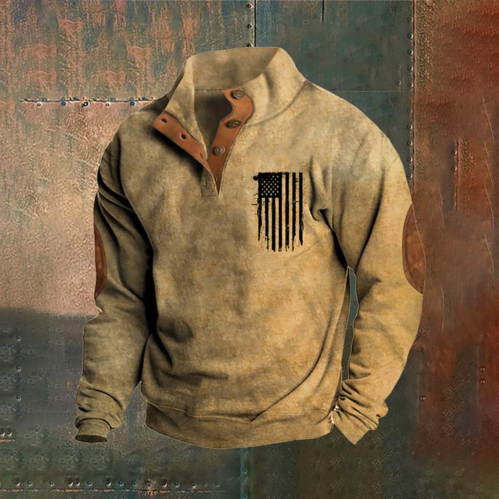 Das Herren-Sweatshirt mit Stehkragen im Frühling und Herbst ist ein Outdoor-Freizeitpullover