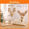 Christmas Reindeer Figurine Wooden Gold Holiday Decor For Festive Celebration