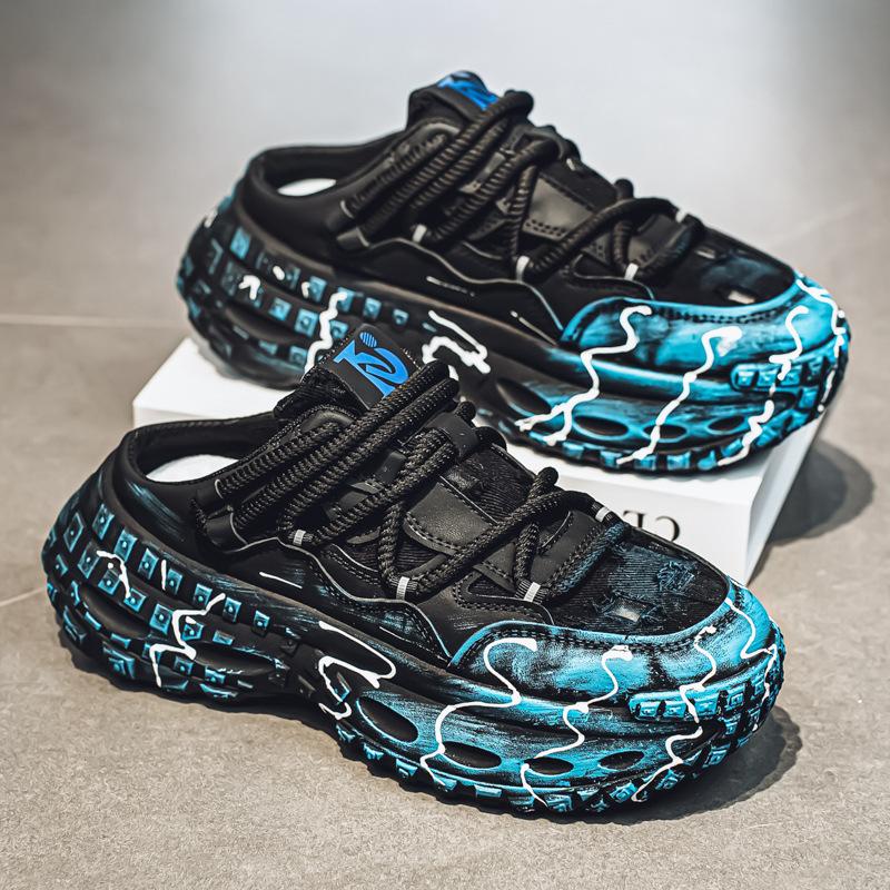 

Модная мужская обувь Легкая роскошь Летний тренд Уличная дышащая сетка Полукеды Повседневная платформа Дизайнерская мужская обувь Zapatillas Hombre 44