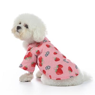 Dog Shirt Clothing Spring Summer Fruit Style Open Button Shirt Medium and Large Dog Pet Clothing