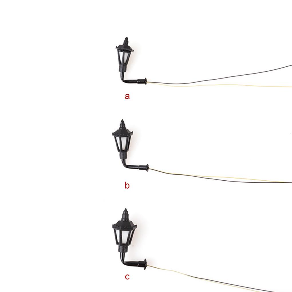 Garden Lights Sand Material Scaled Model LED Metal Lamppost Train Scale Layout Landscape Kid Hanging Lamps for Pathway