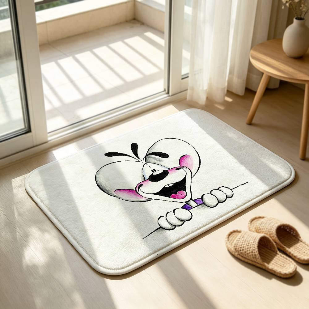 Cute Cartoon D-Diddl Mouse Short Plush Rug Carpet mat Machine Washable Soft Comfortable Anti‑Slip Floor Mat Home Decor