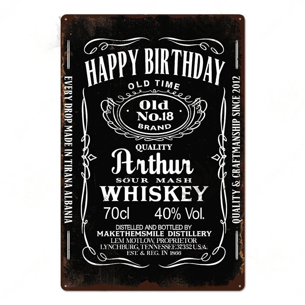 FJ Whisky Affischer Plakett Vintage Metallplåt Dekor Metallskyltar Pin Up-flicka Retro Väggdekoration för Bar Klubb Pub