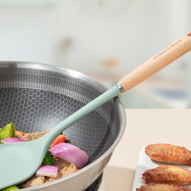 Kambach Beech Wood Silicone Utensil Set