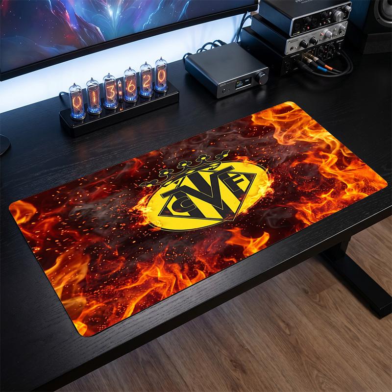 Villarreal FC Theme Pattern Mouse Pad, Soccer Logo Design XXL Gaming Desk Mat Non-Slip Computer Mouse Pad