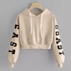 Womens Letters Long Sleeve Hoodie Sweatshirt Pullover Tops Blouse