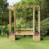 vidaXL Garden Pergola with Bench & Planters Pine Wood Impregnated