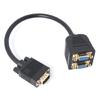 15Pin VGA Y Adapter VGA Male To Double Female Connectors VGA Cable For Double Monitor Offices Projectors Setups
