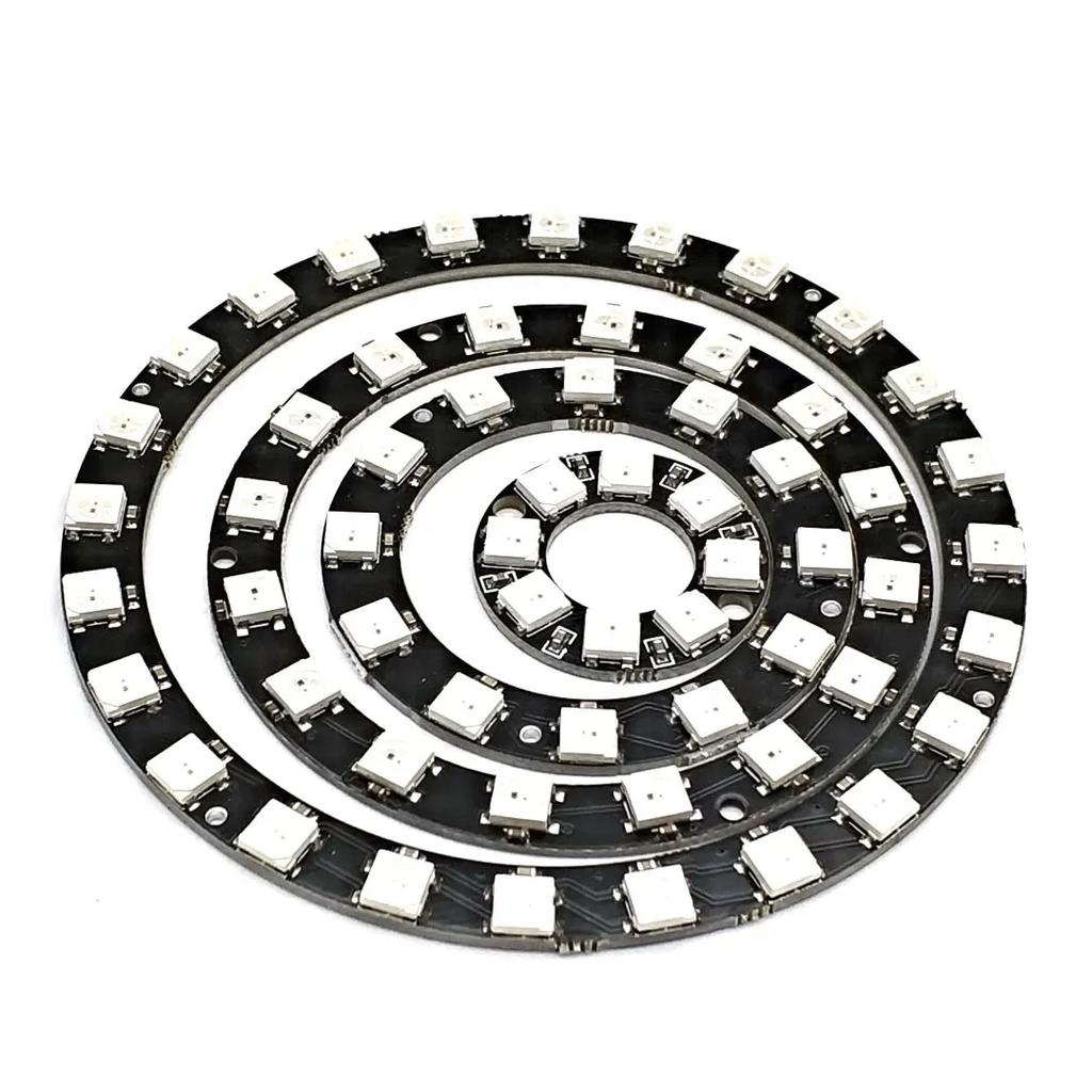WS2812 Led Digital Panel Matrix Flexible Screen 1 4 8 12 16 24 64-Bit 5050 RGB WS2812 Ring Individually Addressable Pixels