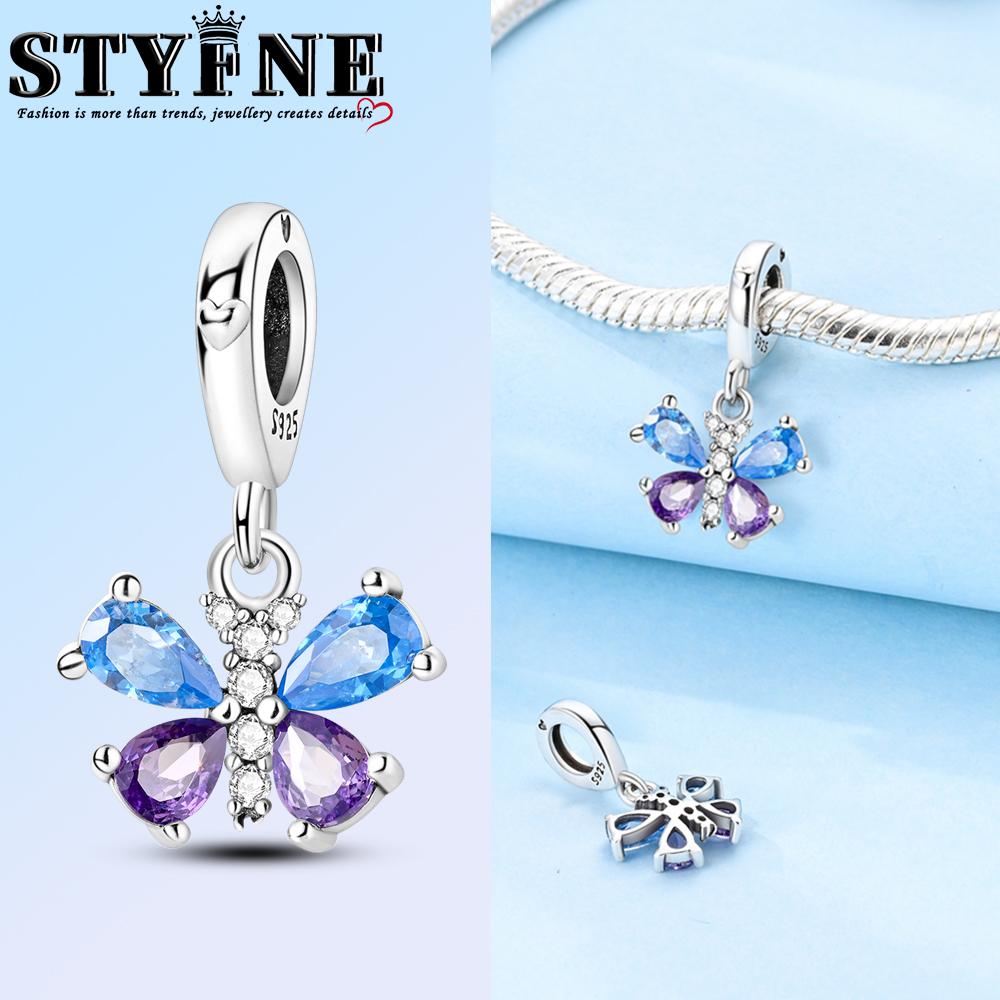 Copper Luminous Chameleon Change Color Butterfly Insect Beads Charms Pendant Fit Original Bracelets Diy Jewelry