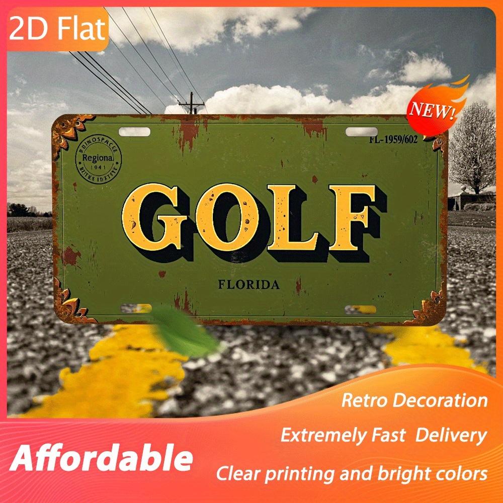 pc D Flat Retro Nostalgic Metal Decorative Plaque Suitable for Living Room Dining Room Office KTV Caf And Bar Walls