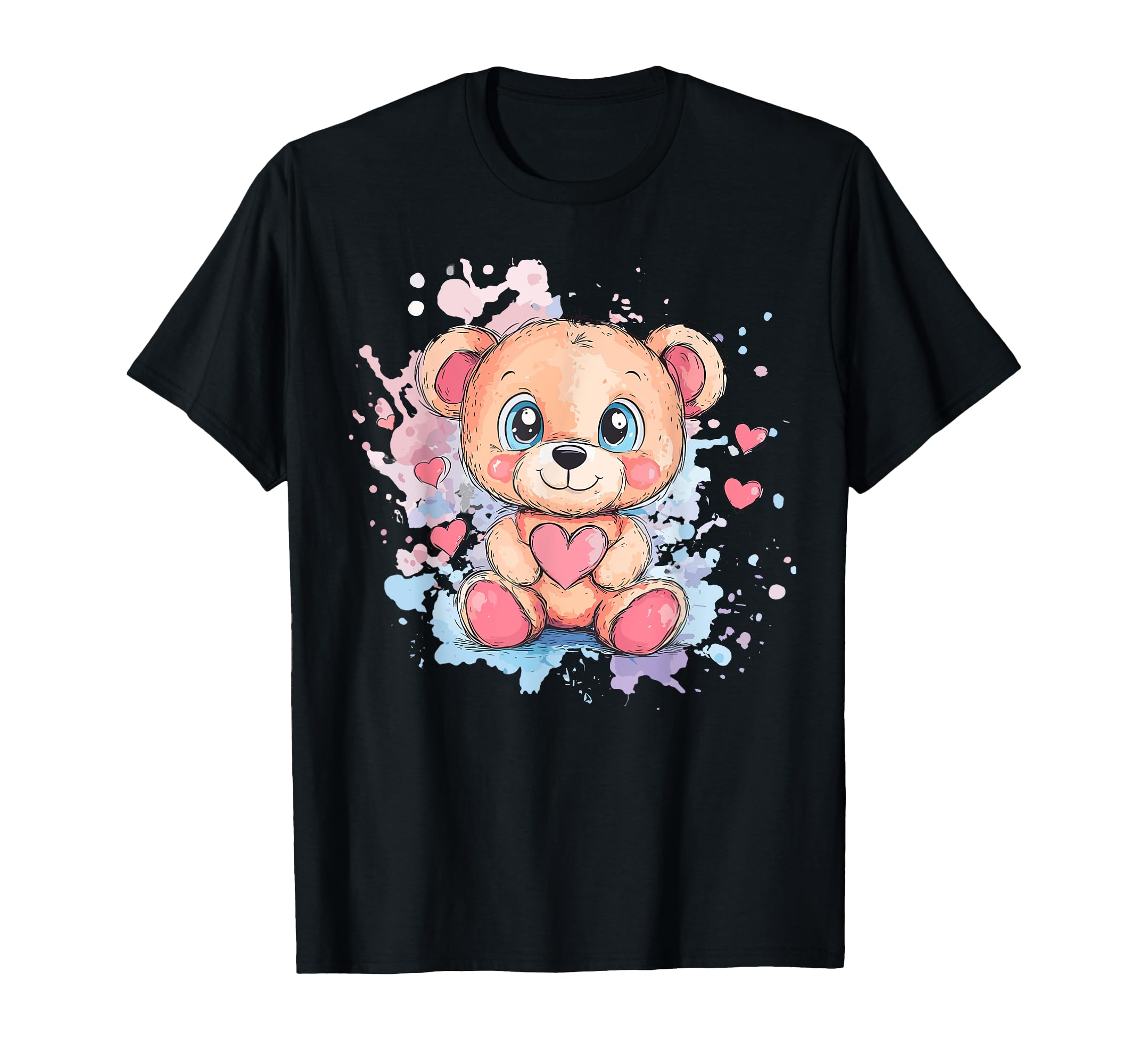 

Милый плюшевый мишка в футболке с сердечком