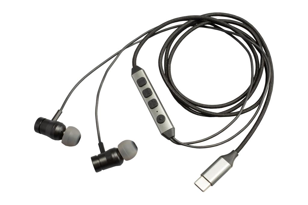 Genuine Wired Earphones with Connection and Remote Control Microphone [Hi-Unit Product] Hi-Unit HSE-A2000NC ANC-equipped Noise-Canceling Type-C