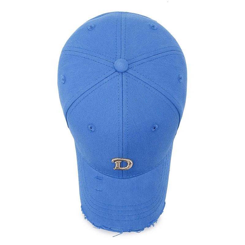 Spring and Autumn Baseball Cap Monochrome Embroidered Alphabet Equestrian Cap Cotton Sunshade Sunscreen Cap Dome Bent Cap