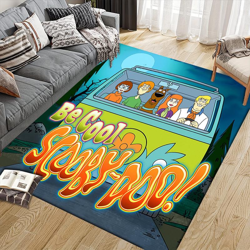 Tappeto Quadrato Stile Cartone Animato Carino Scooby-Doo, Tappetino Antiscivolo per Casa Ufficio, Regalo Perfetto per i Fan.chl