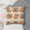 Kawaii Capybara Cute Cartoon Pillow Case Square DoubleSided Printing Sofa Cushion Cover Pillowcase Bedroom Bedside