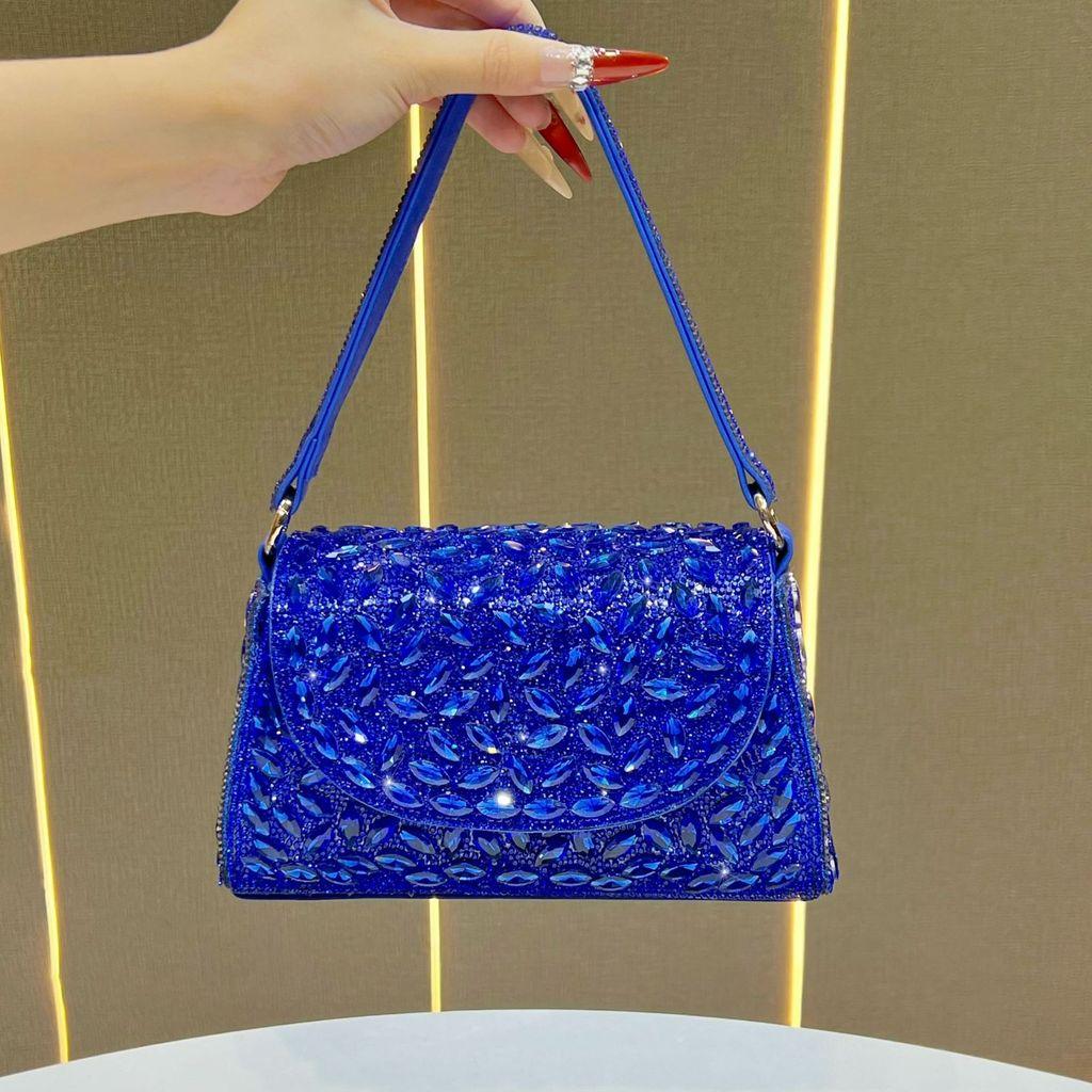 Elegante PU-Handtasche mit verziertem Kristall für Abendessen und Partys
