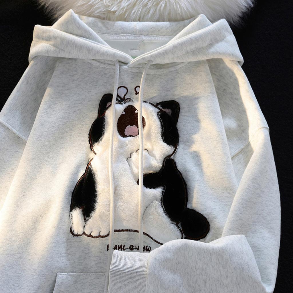 Ladies Fashion Casual Long Sleeve Round Neck Hoodie Pullover Top With  Pockets