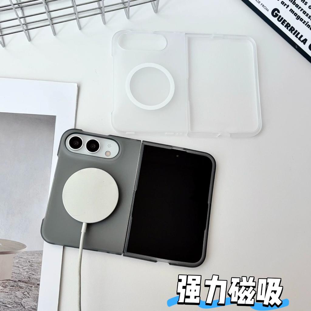 Aplicável à capa de telemóvel magnética dobrável esquerda e direita iPhone18ULTRA Capa transparente anti-queda Apple 18FOLD com acabamento em gelo