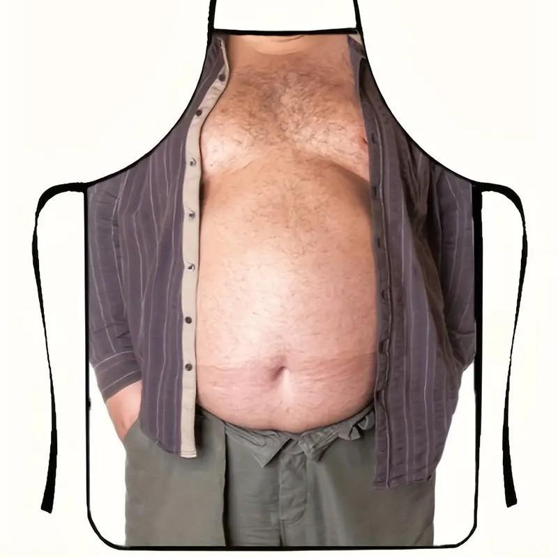 Waterproof Sleeveless Apron With Unique Print For Barbecuing And Creative Styling