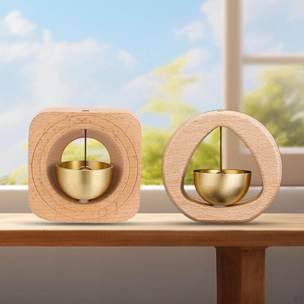 Shopkeepers Bell Small Square Vintage Wood Doorbell for Cafe Garden Business