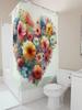 Colorful Floral Waterproof Shower Curtain