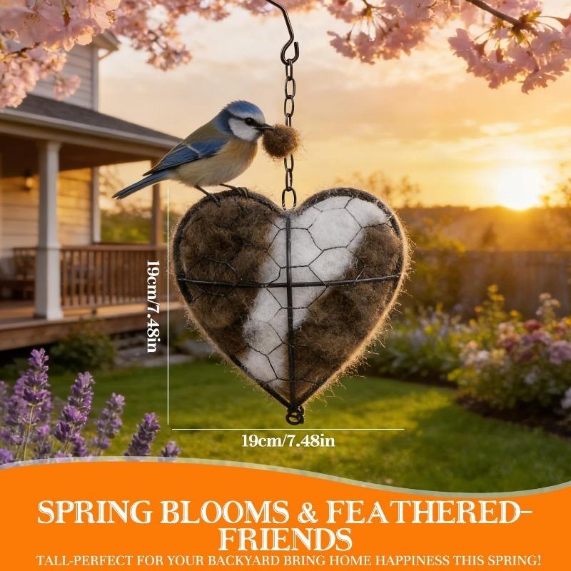 1PC Bird Nesting Heart Outdoor Yard Art