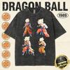 Summer Fashion Dragon Ball Vintage T-Shirt Men 100%Cotton Washed Retro Tops Print Heavyweight Oversized Family Matching Tee