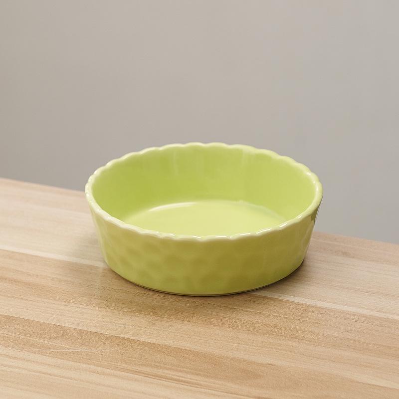 New Hammered Underglaze Ceramic Bowl - Solid Color for Salads & Fruits