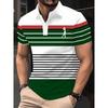 Stripe pattern T-shirt, summer polo enemy men's short sleeved T-shirt, men's casual and simple