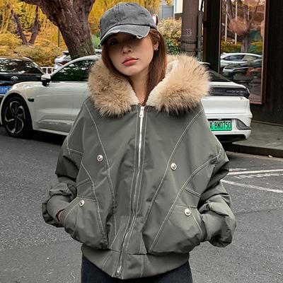 Manteaux Femme Tendance Parkas Hiver Capuche Col Fourrure Décontracté Ample Épais Chaud Veste Femme