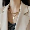 Retro Doppelschicht Hip Hop Quadratische Kette Kurzes Halsband Punk Gothic Punk Schmuck für Damen Herren